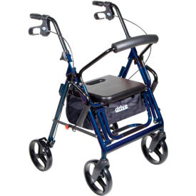 Drive Medical 795B Duet Transport Wheelchair Chair Rollator Walker Blue 8