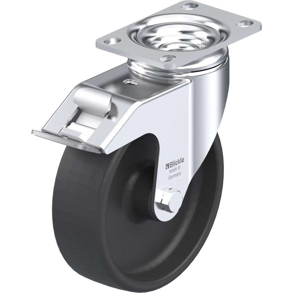 Top Plate Casters, Mount Type: Plate , Number of Wheels: 1.000 , Wheel Diameter (Inch): 4 , Wheel Material: Rubber , Wheel Width (Inch): 1-9/16  MPN:910359