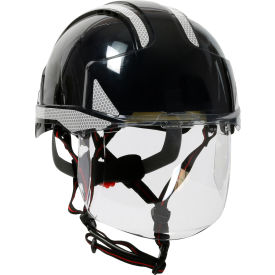 Evo Vista Ascend Industrial Safety Helmet Type I Vented ABS Shell Integrated Faceshield Black 280-EVSV-CH-11SR