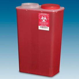 Plasti-Products 146014 14-Quart Big Mouth Sharps Container Red Case of 10 146014