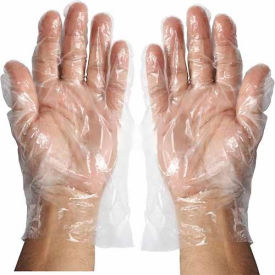 Winco GLP- M Disposable Plastic Food Service Gloves Medium Clear 500/Box - Pkg Qty 10 GLP-M