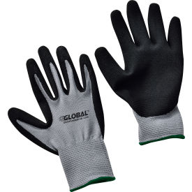 GoVets™ Ultra-Grip Foam Nitrile Coated Gloves Gray/Black Medium 1 Pair - Pkg Qty 12 345M708