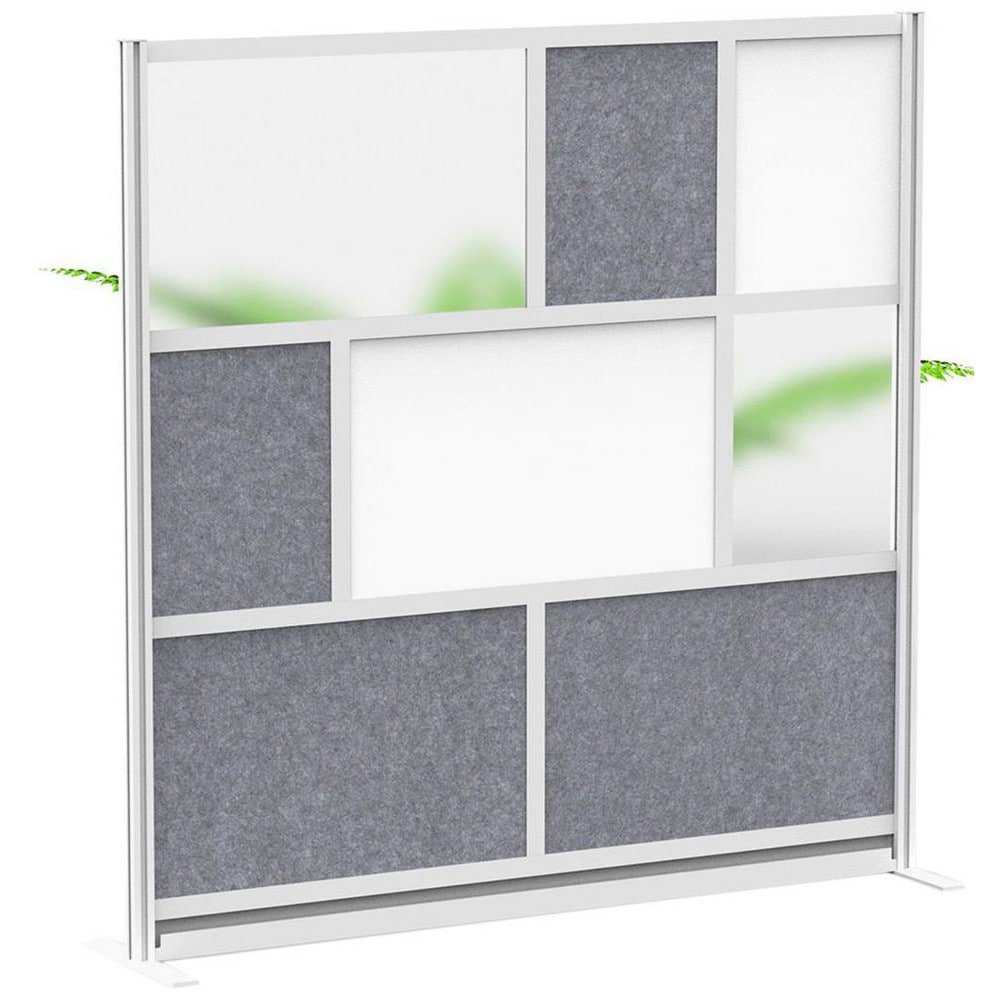 Office Cubicle Partitions, Office Cubicle Partition Type: Modular Wall Room Divider , Color: Gray, White, Frosted , Material: Aluminum  MPN:MW-7070-FWCG