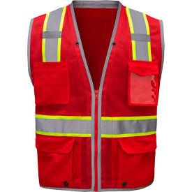 GSS 1714-SM/MD Enhanced Visibility Hype-Lite Heavy Duty Vest SM/MD Red 1714-SM/MD