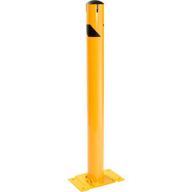 GoVets™ Steel Safety Bollard W/Chain Slots Removable Base & Cap 4.5''D x 48''H 579670