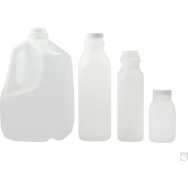 Qorpak® 8oz Natural HDPE Dairy Jug with 38-400 White PP PE Foam Lined Cap 500PK PLC-13785