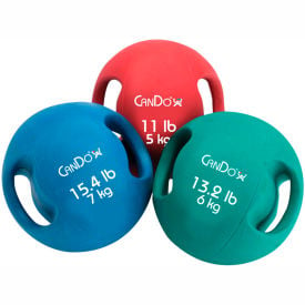 CanDo® Molded Dual-Handle Medicine Ball 15.4 lb. (7 kg) Blue 10-3284