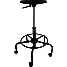 ShopSol™ Workbench Stool with Reverse Braking Casters Polyurethane Black 1010965