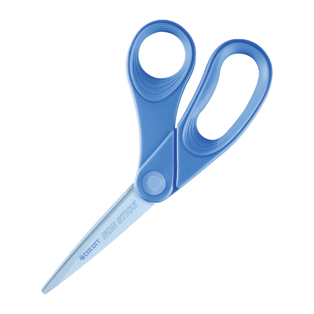 Westcott Non-Stick Scissors, 8in, Bent, Blue (Min Order Qty 6) MPN:14867