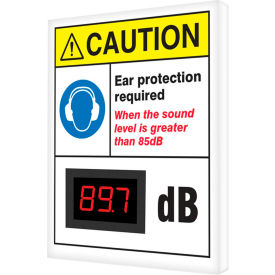 Accuform SCS605 Decibel Meter Sign Caution Ear Protection Required 12
