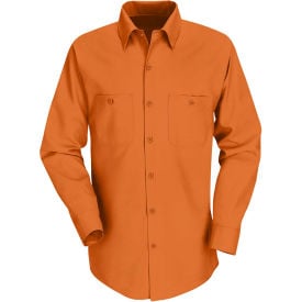 Red Kap® Men's Industrial Work Shirt Long Sleeve Orange Regular-2XL SP14 SP14ORRGXXL