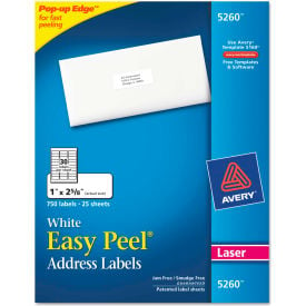 Avery® Easy Peel Laser Address Labels 1 x 2-5/8 White 750/Pack 5260