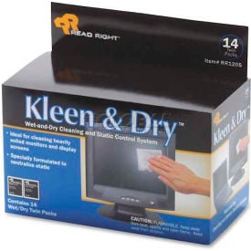 Read Right® Kleen & Dry Screen Cleaning Pads 14/Box - REARR1205 RR1205