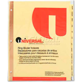 Universal One Preprinted Plastic-Coated Tab Dividers 12 Month Tabs Letter Buff 12/Set UNV20814***