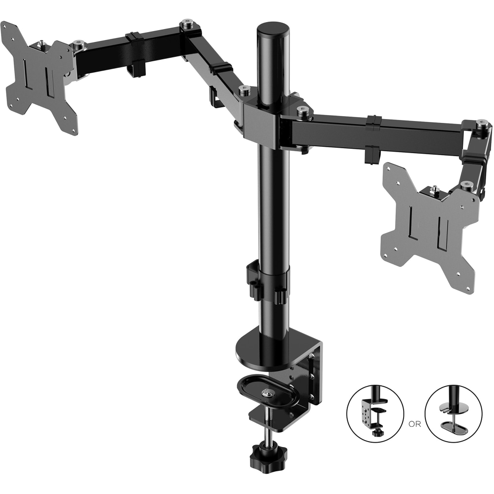 Rocelco RDM2 Desk Mount for LCD Monitor, LED Monitor, Display Stand - Height Adjustable - 2 Display(s) Supported - 13in to 27in Screen Support - 35.27 lb Load Capacity - 75 x 75, 100 x 100 - VESA Mount Compatible - 4 / Carton MPN:RDM2