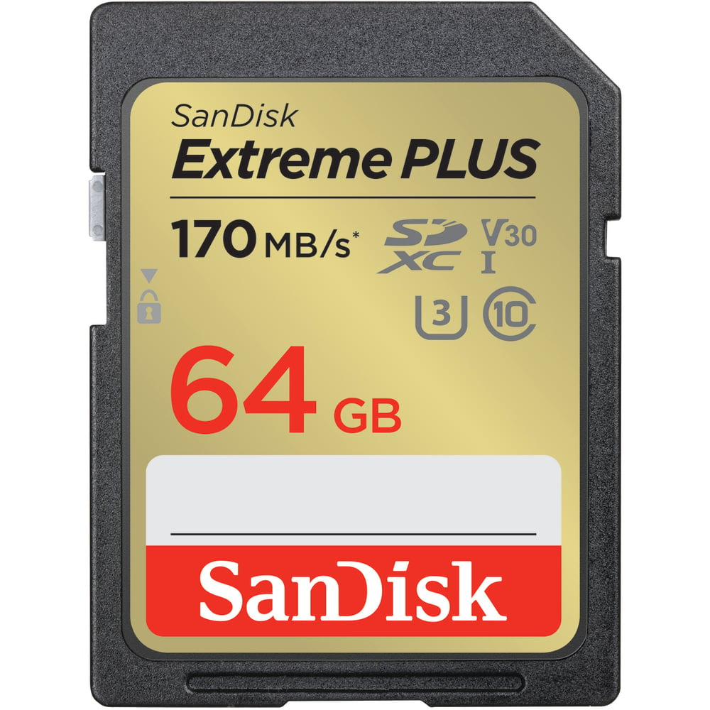 SanDisk Extreme PLUS SDXC UHS-I card, 64GB (Min Order Qty 3) MPN:SDSDXW2-064G-ANCIN