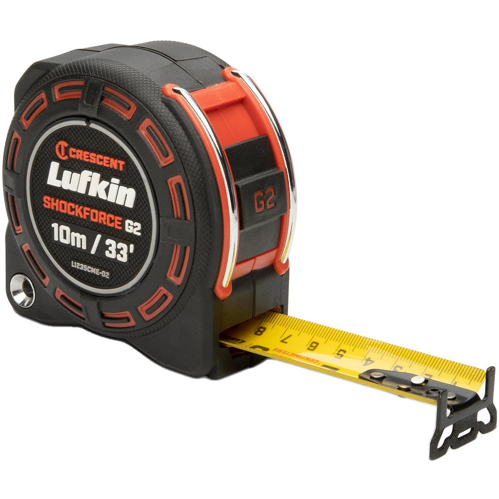 Tape Measures, Length Ft.: 33.000 , Graduation (Inch): 1/16 , Blade Material: Steel , Standout Length (Meters): 10.00 , Standout Length (Feet): 33.00  MPN:L1235CME-02