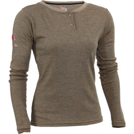 DRIFIRE® Women's Tecgen Flame Resistant Henley Shirt XL Regular Tan TEE1NTHW-XL