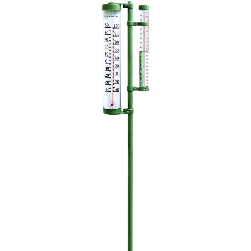 Rain Gauges, Thermometer: Yes , Magnifying: No , Mount Type: Spike , Material: Plastic ABS, Aluminum , Capacity: 8