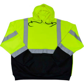 Petra Roc Two Tone Pullover Hooded Sweatshirt ANSI Class 3 Lime/Black 3X LBPUHSW-C3-3XL LBPUHSW-C3-3X