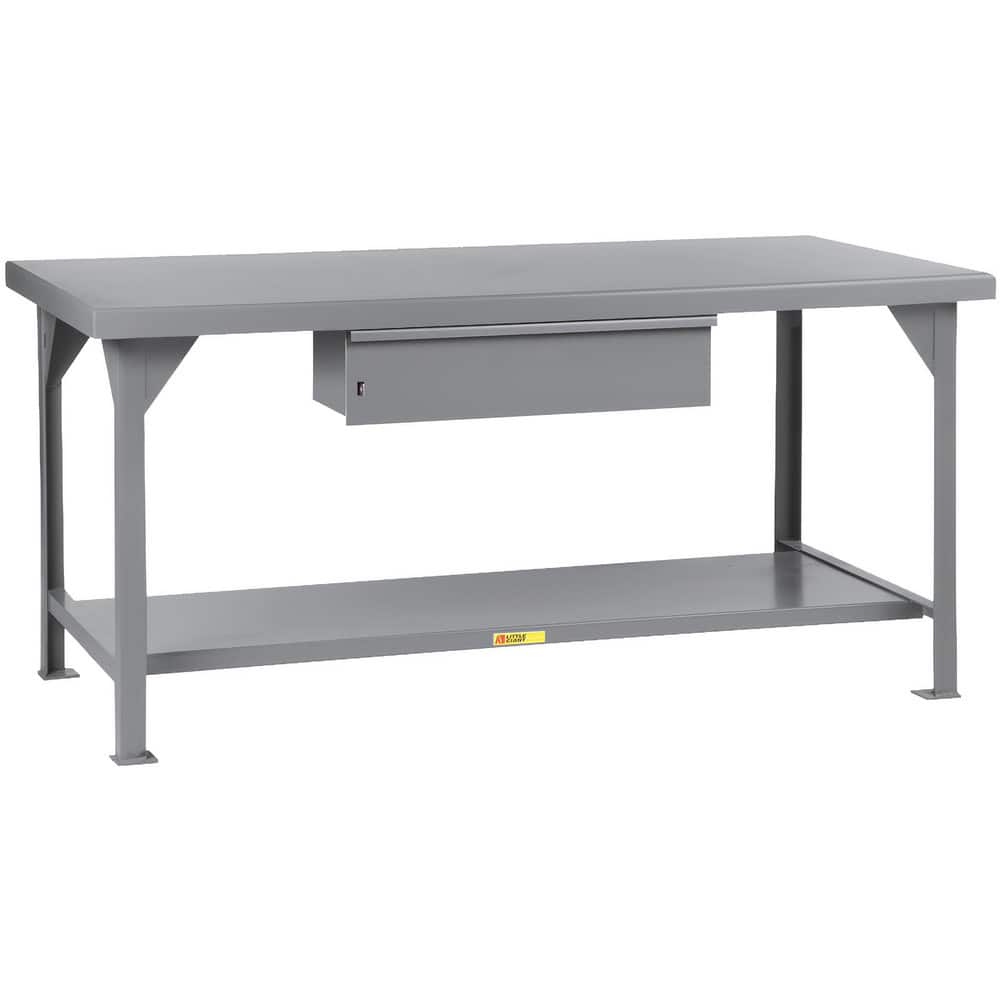 Stationary Work Benches, Tables, Bench Style: Heavy-Duty Use Workbench , Edge Type: Square , Leg Style: Fixed with Pre-Drill Holes for Anchoring  MPN:WW-3072-HD