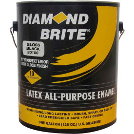 Diamond Brite Latex Gloss Enamel Paint Gloss Black Gallon Pail 1/Case - 81100-1 81100-1