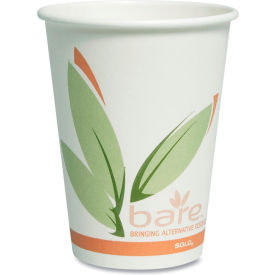 Dart® Bare by Solo Eco-Forward Paper Hot Drink Cups 12 oz Green/White/Beige Pack of 1000 412RCN-J8484