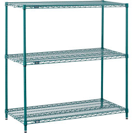 Nexel® 3 Shelf Poly-Green® Wire Shelving Unit Starter 60