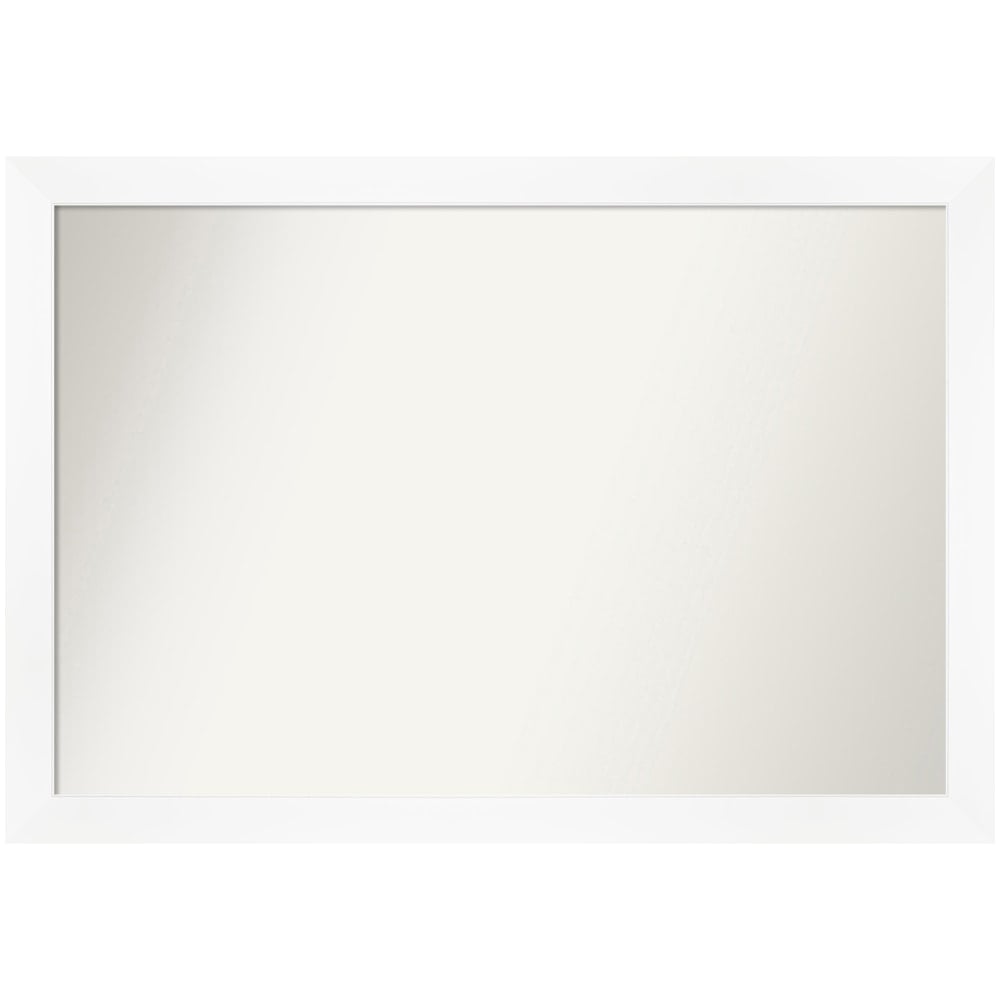 Amanti Art Narrow Non-Beveled Rectangle Framed Bathroom Wall Mirror, 27-1/4in x 39-1/4in, Cabinet White MPN:A42707223033