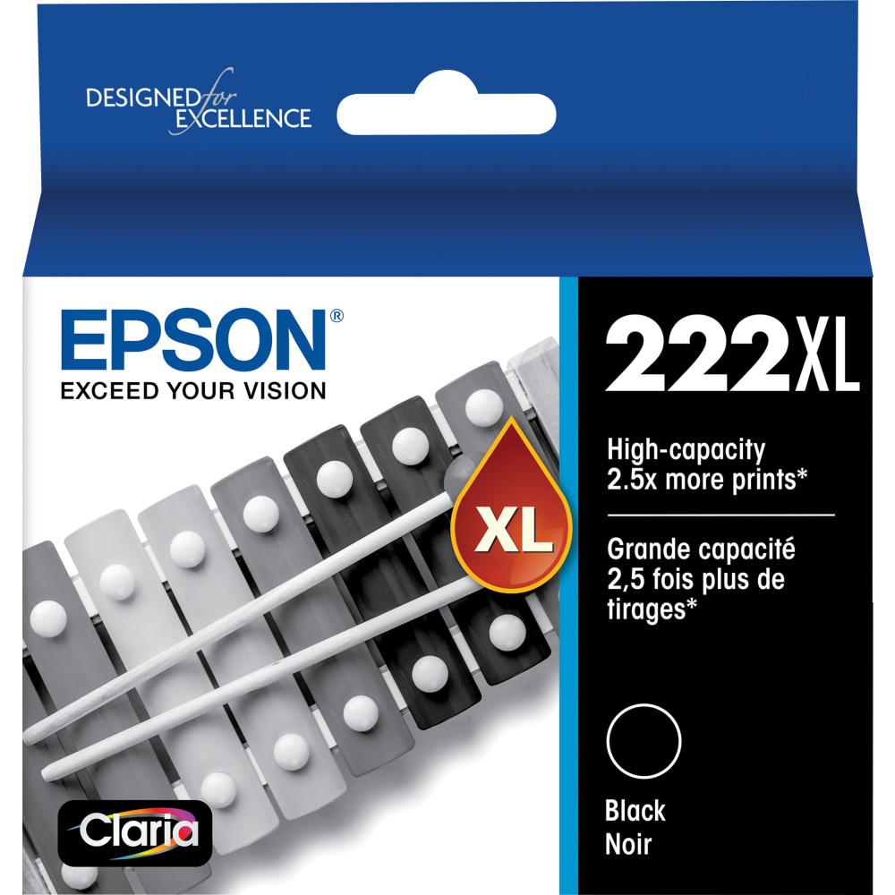 Epson Claria T222XL Black High-Yield Ink Cartridge, T222XL120-S (Min Order Qty 2) MPN:T222XL120-S