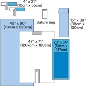 3M™ Steri-Drape Orthopaedic Set-up Pack Plastic U-Sheet Mayo Stand Cover 15 pk/bx 2 bx/cs 9021A