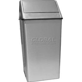 Witt Stainless Steel Square Swing Top Trash Can 21 Gallon 1411HTSS