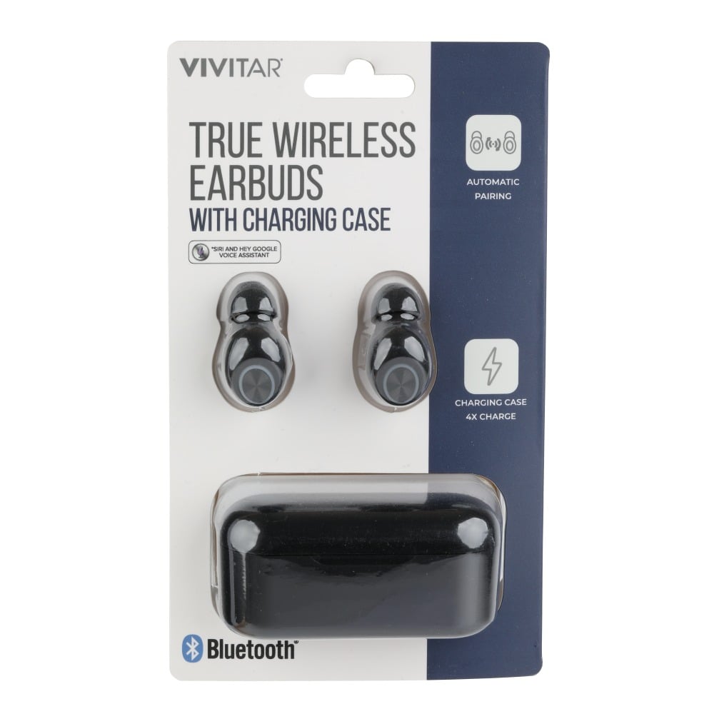 Vivitar True Wireless Bluetooth Earbuds, Black (Min Order Qty 5) MPN:NIL8003-BLK-STK-24