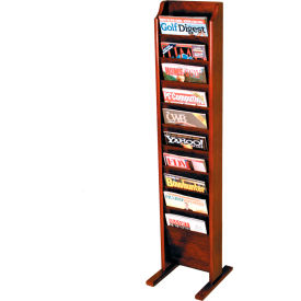 10 Pocket Free Standing Oak Display Mahogany MR10-FSMH