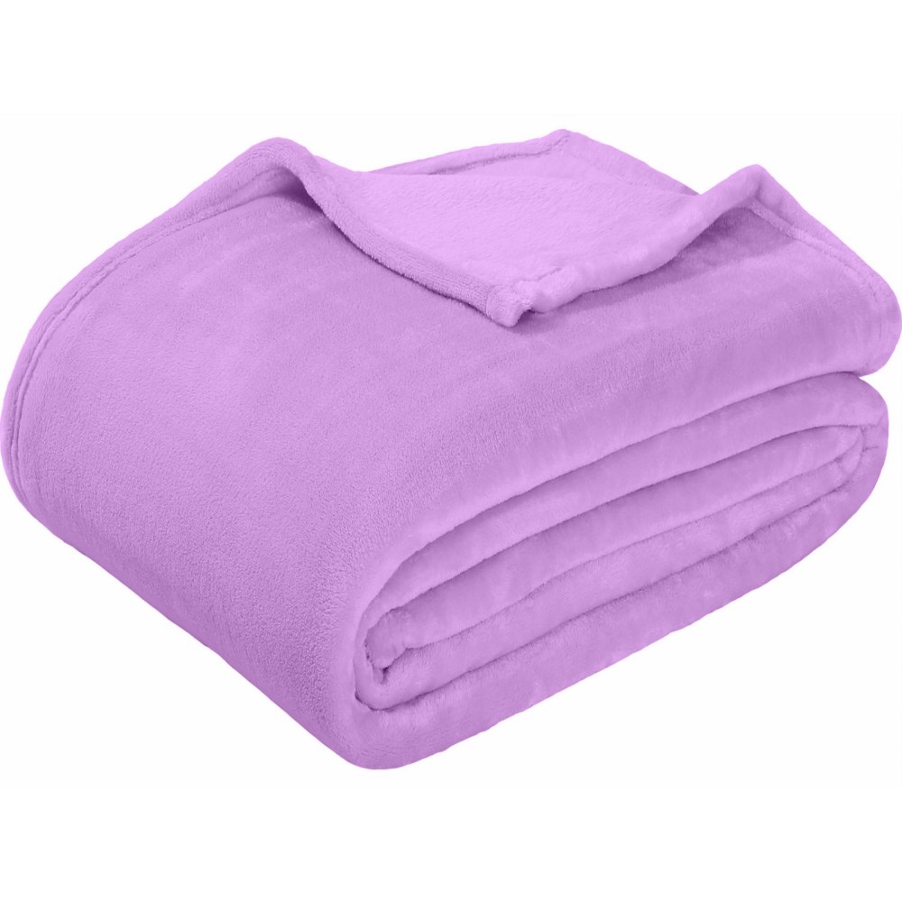 Sedona House Premium Microfiber Velvet Plush Flannel Throw Blanket, 90in x 90in Full/Queen, Purple (Min Order Qty 3) MPN:KTTW4696PURPLE