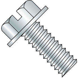 5/16-18X4  Slotted Indented Hex Washer Head Machine Screw Fully Threaded Zinc Pkg of 200 3164MSW