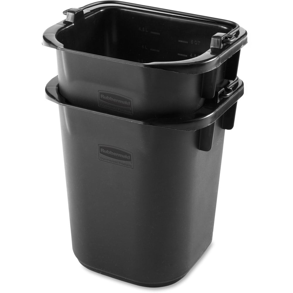 Rubbermaid Commercial Executive 5-quart Heavy-duty Pail - 1.25 gal - Heavy Duty, Durable, Molded Handle - 8.5in x 7.5in - Polypropylene - Black - 1 Each (Min Order Qty 4) MPN:1857378