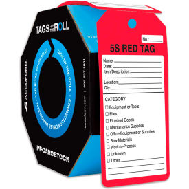 Accuform TAR162 5S Red Tag PF-Cardstock 100/Roll TAR162