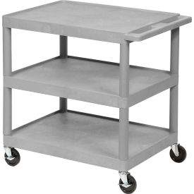 Luxor Plastic Utility Cart w/3 Shelves 300 lb. Capacity 24