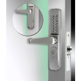 Codelocks Mech Narrow Stile Latch Lockset CL465 Key Cyl Locks Code Free/Passage Stainless Steel CL465