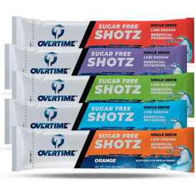 Overtime Sugar-Free Electrolyte Replacement. Single Serve Shotz for 16.9 fl oz Bottle 80/Case 55-SINGLESERVE