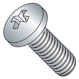 M6 x 1.0 x 10mm Machine Screw - Phillips Pan Head - Steel - Zinc - DIN 125B - Pkg of 100 CNC06010