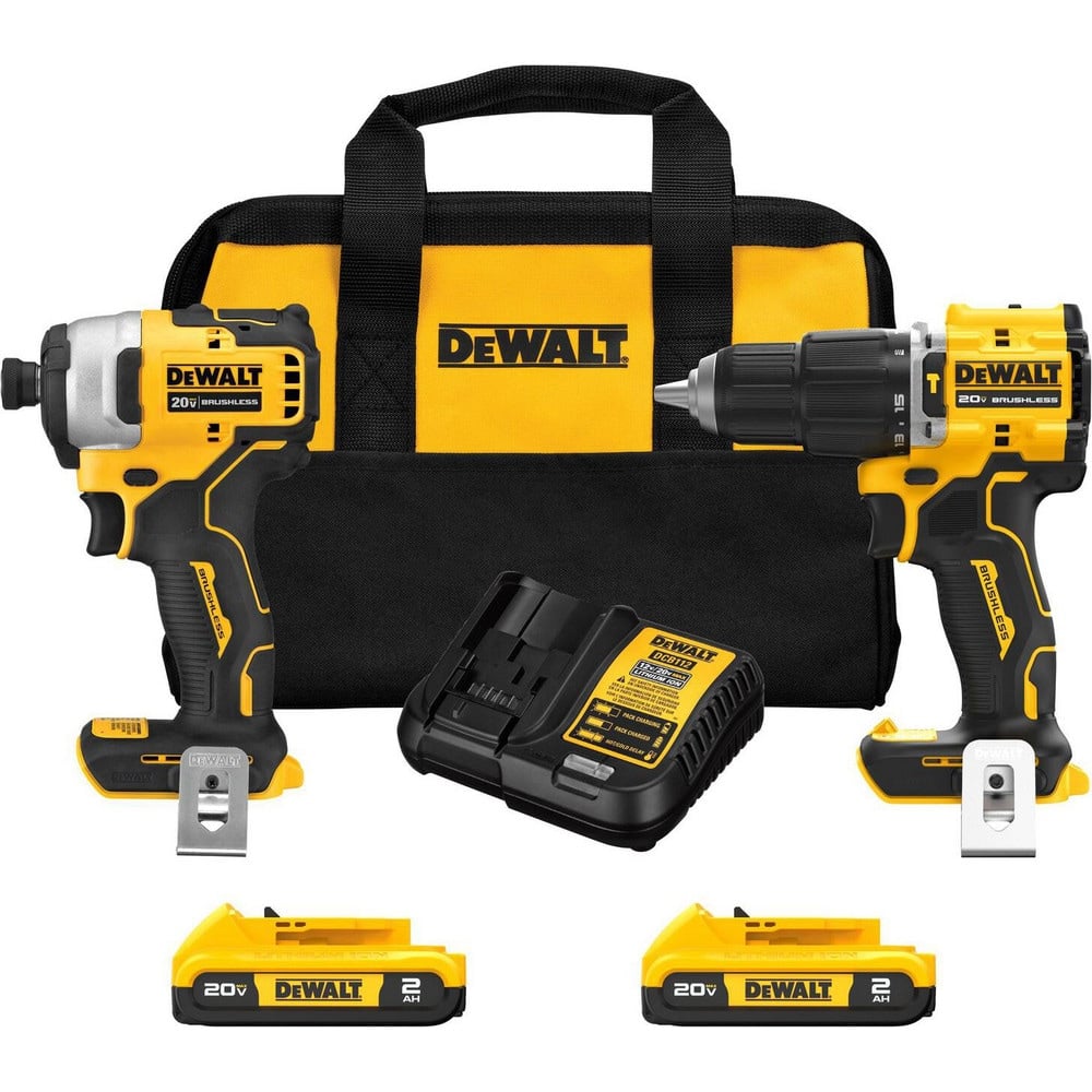 Cordless Tool Combination Kits, Kit Type: 20 Volt Cordless Tool Combination , Tools: 1/2 in Hammer Drill/Driver, 1/4 in Impact Driver , Voltage: 20.00  MPN:DCK226D2