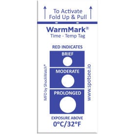 SpotSee™ WarmMark® Time Temperature Indicators 0°C/32°F 100/Box WM 0/32