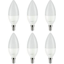 Sunlite® LED B10 Torpedo Frosted Light Bulb E14 Base 5W 470 Lumens 27K Warm White Pk of 6 41610-NS