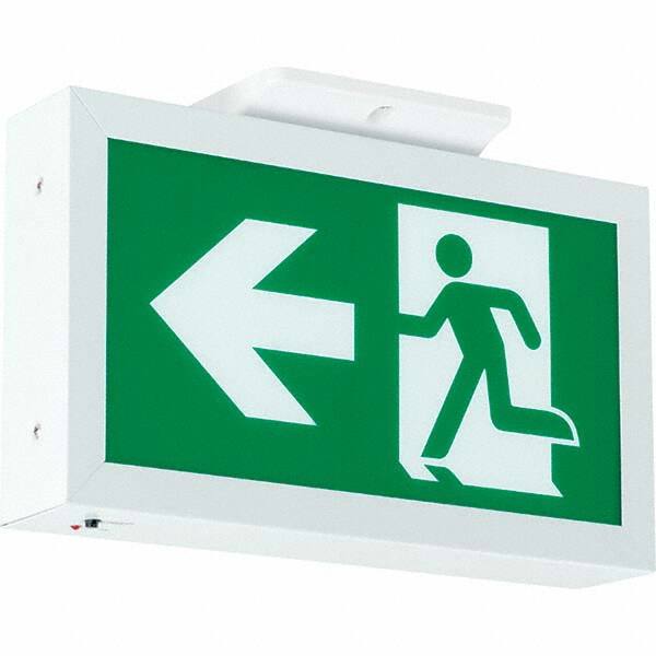 Illuminated Exit Signs, Number of Faces: 1, Light Technology: LED, Letter Color: Green, Mount Type: Surface Mount, Housing Material: Thermoplastic MPN:93069596