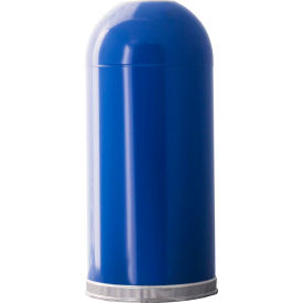 Witt Steel Round Dome Top Trash Can 15 Gallon Blue 415DTBL