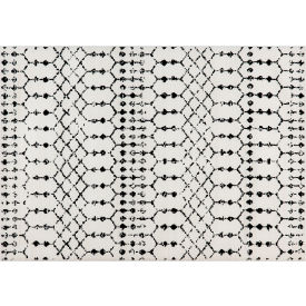 Flash Furniture Geometric Bohemian Low Pile Rug 5' x 7' Ivory/Black CR19-1330-57-WH-GGRC-