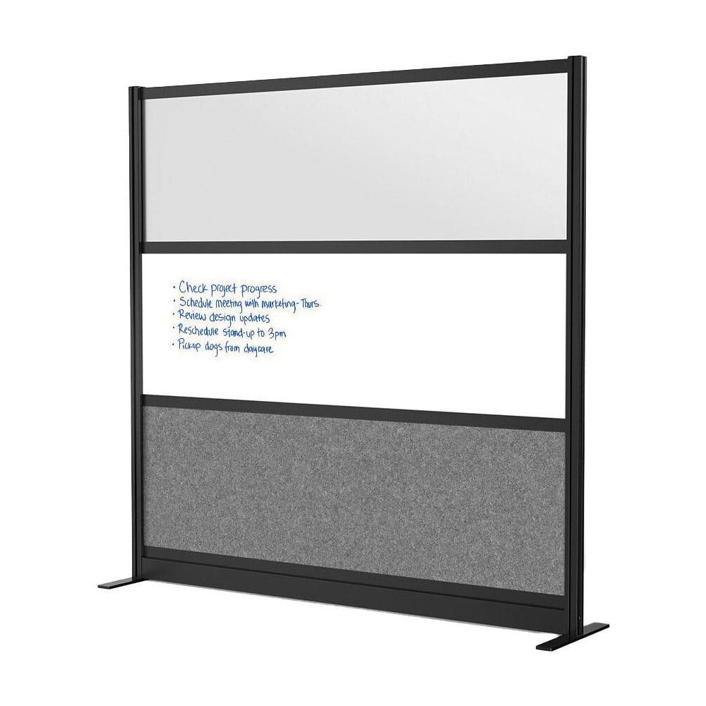 Office Cubicle Partitions, Office Cubicle Partition Type: Modular Wall Room Divider , Color: Black, Gray, White, Frosted , Material: Aluminum  MPN:MW-7070-FWCGWB