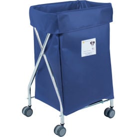 R&B Wire Products Wide Collapsible Hamper Steel Navy Vinyl Bag 655NVY